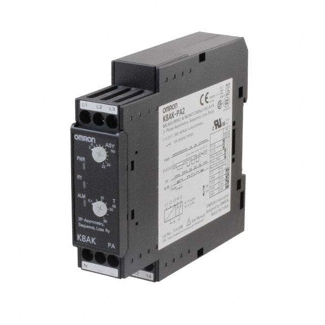 K8AK-PA2 380/480VAC Omron Automation and Safety Moniteurs de sortie de relais